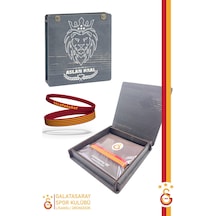 Galatasaray Orijinal Lisanslı Sarı Kırmızı 2'li Yetişkin Bileklik Hediyelik Ahşap Kutulu Kırmızı