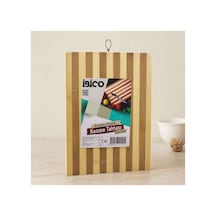 Bambu Kesme Tahtası 20x30x1.3 Cm - Beyaz Çizgili Metal Kulplu Diğer - 922123607 Diğer