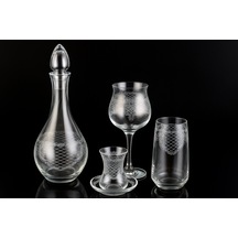 Kristal 49 Parça Alya Su Takımı 12 Kişilik Beyaz - Gri