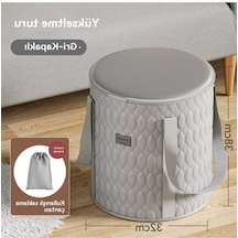 Didadodo Ev Kovası Taşınabilir Katlanabilir Ayak Banyosu-gri, Küçük Masa İle Gri