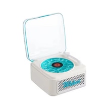 Belirtilmemiş Nostalji Mini Plak Görünümlü Radyolu Bluetooth Hoparlör 3d Ses Dalgası Retro Müzik Plak Beyaz