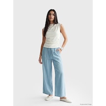 Lcw Jeans İndigo Yüksek Bel Wideleg Fit Kadın Jean Pantolon