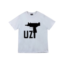 Stoned&Fame Uzi Baskılı T-shirt Beyaz