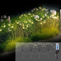 Güneş Bahçe Işıkları, Zamanlayıcı Ve Dimmerli 4'lü Güneş Dış Mekan Işıkları Güneşli Patlama Siyah