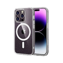 Apple Uyumlu iPhone 16 Pro Max Combo Simli Magsafe Kapak - Şeffaf Çok Renkli