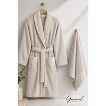 Layla Soft Unisex Bornoz Bornoz Erkek Bornoz Kadın Bornoz Hediyelik Sabahlık Çeyiz Bej
