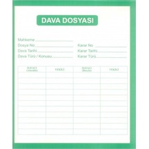 Avukat Baro Mahkeme Dava İcra Adliye Dosyası Yeşil Beyaz 50'lik