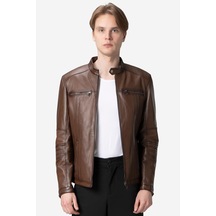 Dericlub E2205 Gerçek Deri Erkek Mont Camel Antik Camel