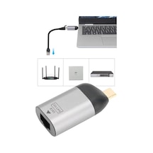 Yüksek Hızlı Veri Aktarım Dönüştürücüsü Type-c Rj-45 Dönüştürücü Çevirici Adaptör Aparat