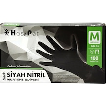 Haspet Siyah Nitril Eldiven M Beden 50'Li 1 Pk