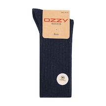 Ozzy Socks 1 Çift Kışlık Lacivert Erkek Lambswool Yünlü Uyku Çorabı Soft Touch lacivert