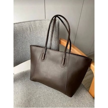 Lovelystore Fermuarlı Büyük Boy Kadın Omuz Çantası 42x25 Acı Kahverengi