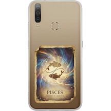General Mobile Gm 10 İle Uyumlu Burç Kartları Balık Tasarımlı Şeffaf Silikon Kılıf Şeffaf