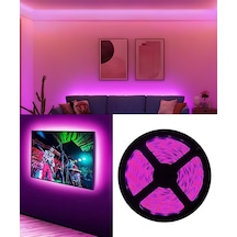 28x35 İç Mekan 3 Çip Şerit Led Pembe Işık 5mt