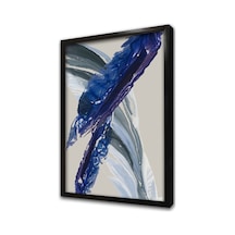 Mavi Ve Gri Tonları Soyut Çerçeveli Mdf Tablo-173843