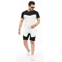 Tech Fleece Model Şort-tshirt Takım Siyah/beyaz
