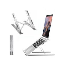 Metal Laptop Tablet İpad Dizüstü Bilgisayar Standı 7-17.3 İnç Tüm Cihazlar İçin 7 Seviye Yükseklik Ayarı Taşınabilir Kaymaz Laptop Yükseltici Havalandırmalı Soğutma Katlanabilir Masaüstü Standı 1