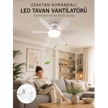 Yüksek Aydınlatma Performansına Sahip Led Tavan Fanı Sessiz Çalışma Güçlü Esinti Ve Uzaktan Kumanda