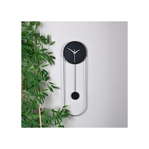 El Boyama Modern Tasarım Metal Sarkaçlı Dekoratif Duvar Saati, Sessiz Mekanizma 0240-keçe-şekilli-48cm