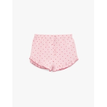Koton Rahat Kalıp Yüksek Bel Kalp Desenli Şort Pijama Altı Pembe Desenli 6slk80002mw Pembe Desenli