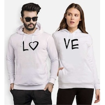 Tshirthane Lo Ve Kalp Sevgili Kombinleri Kapüşonlu Kombini (528222225)