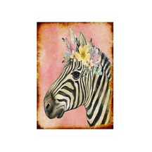 Bedeko Çiçek Ve Zebra Mdf Poster 35 Cm X 50 Cm