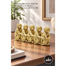 1 Adet Polyester 5 Maymun Desenli Kumaş Parçası Polyester Malzeme, Hobi Ve Dekorasyon Kullanımı, Figürlü Tasarım, 25 X 11 Cm