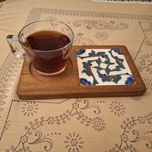 El Yapımı Çini- Çay&kahve Sunum Tepsisi Kahverengi
