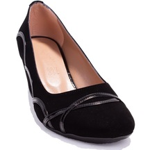 Dagoster Dza07-7268639 Siyah Süet Klasik Topuklu Kadın Ayakkabı 001
