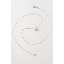 So Chic U Harfi 18 Ayar Beyaz Altın Kaplama 40 Cm Gümüş Nazar Kolye Rodyum