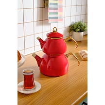 Karaca  Retro Emaye İndüksiyon Tabanlı Kırmızı Çaydanlık