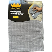 Miss Clean Mikrofiber Kareli Yüzey Cam Temizlik Bezi 50x70 Cm Süper Emici - 320 Gr. - Gri - 1 Adet Gri
