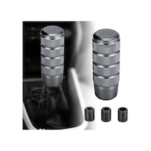 Üniversal 9.5 Cm Jdm Metal Spor Görünümlü Vites Topuzu Aparatlı Alüminyum Alaşım Otomatik-manuel Yarış Vites Kolu Titanyum Gri 00 Şüscaroto Aksesuar Titanyum Gri