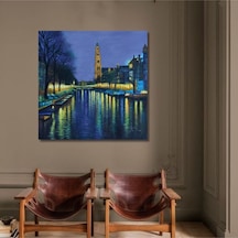 Şehir El Yapımı Yağlı Boya Tablo 76x77cm