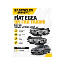 Fiat Egea Ön Far Takımı Sağ Sol Kromlu Motorlu Ledsiz - Erb2189