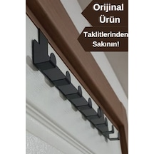Askılık - Siyah Metal Kapı Arkası Askılık Organizer Mutfak Banyo Askılık Siyah - 927631629 Siyah
