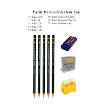 Resim Kalemi Fatih Dereceli Kalem Seti Karakalem Seti Hb B 2b 3b 4b 8'li Set Sınav Silgisi Ve Hamur Silgi Kalemtraş