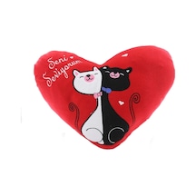 Kalp Yastık Seni Seviyorum Kedili Yastık Love You Cats