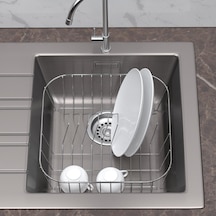 Teknotel Lavabo Evye Tabaklık Bulaşıklık Krom Kb081 Gümüş