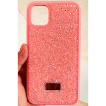 İphone 11 Yıldız Tozu Premium Pembe Silikon Kılıf