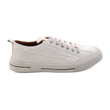 Beyaz Hakiki Deri Erkek Sneaker E01900251044 Beyaz