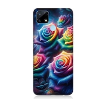Realme 12 Uyumlu Gökkuşağı Güllerin Patlaması Desenli Silikon Kılıf Çok Renkli