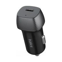 Taks Cp01 30w Pd Usb-c Araç Hızlı Şarj Aleti, Siyah 5cp01s