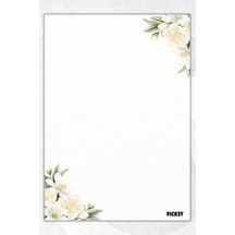 A5 Çiçek Bloknot Çizgisiz Defter - 50 Yaprak - Memopad - Notepad - Not Defteri - Not Kağıdı - 3202 Çok Renkli