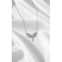 Çekirdekjewelry 925 Ayar Gümüş Rodyum Kaplama Mikail Kolye Gri