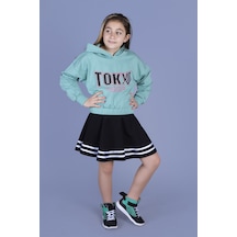 Toontoy Kız Çocuk Baskılı Etekli Takım Yeşil Toontoy Kız Çocuk Baskılı Etekli Takım Yeşil