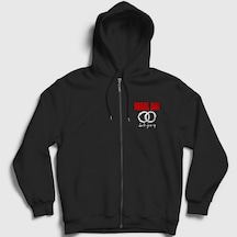 Presmono Unisex Don't Give Up Pearl Jam Fermuarlı Kapüşonlu Sweatshirt Siyah