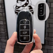Chery Omoda 5 Pro Siyah-silver Anahtar Kılıfı