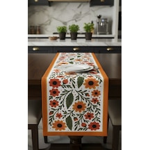 Kır Çiçekleri Model Runner Masa Örtüsü 40x140 Cm Turuncu