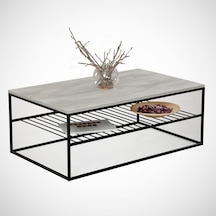 Etna Orta Sehpa Metal & Orta Masa Deniz Meşe /Metal Ayaklı Sehpa